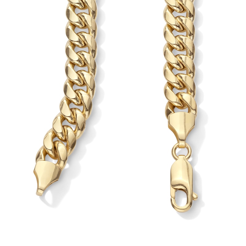 Main Image 3 of 7.4mm Miami Cuban Chain Necklace in 10K Semi-Solid Gold - 22&quot;