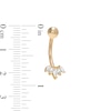 Thumbnail Image 2 of 14K Solid Gold CZ Marquise Five Stone Belly Button Ring - 14G 3/8&quot;