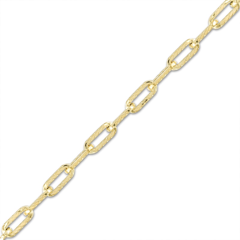 1.6mm Twist Paper Clip Chain Bracelet in 10K Hollow Gold - 7.5