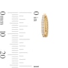 Thumbnail Image 3 of 14K Solid Gold CZ and Beaded Double Row Clicker Hoop - 18G 5/16&quot;