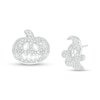 Thumbnail Image 1 of 1/20 CT. T.W. Diamond Mismatch Ghost and Pumpkin Stud Earrings in Sterling Silver