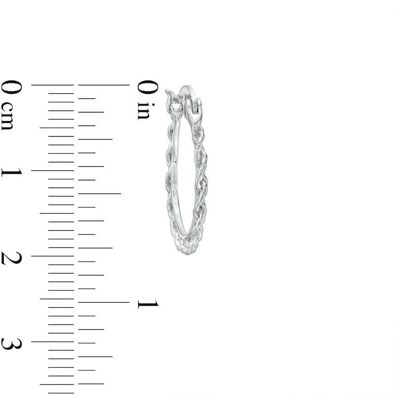 Rope-Textured Hoop Earrings in Sterling Silver