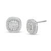 Thumbnail Image 0 of Cubic Zirconia Baguette and Round Pavé Center Stud Earrings in Sterling Silver