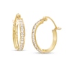 Thumbnail Image 1 of Cubic Zirconia Channel-Set Hoop Earrings in 10K Gold