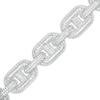 Thumbnail Image 1 of 14mm Cubic Zirconia Oval Link Chain Bracelet in Sterling Silver - 8.5&quot;