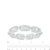 Thumbnail Image 2 of 14mm Cubic Zirconia Oval Link Chain Bracelet in Sterling Silver - 8.5&quot;