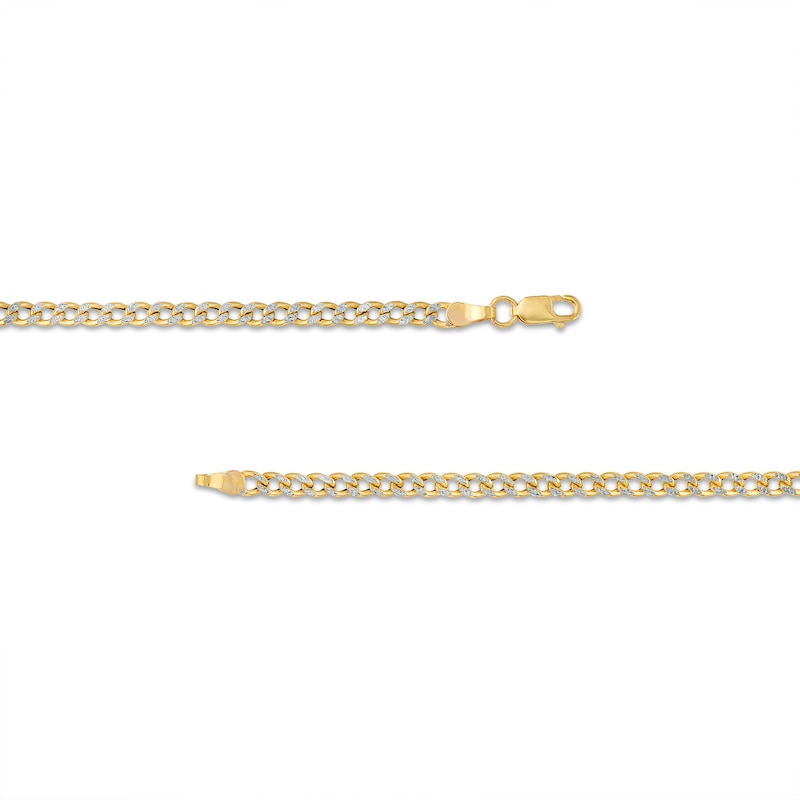 Main Image 2 of Made in Italy 2.9mm Pave Curb Chain Necklace in 10K Hollow Gold - 18&quot;