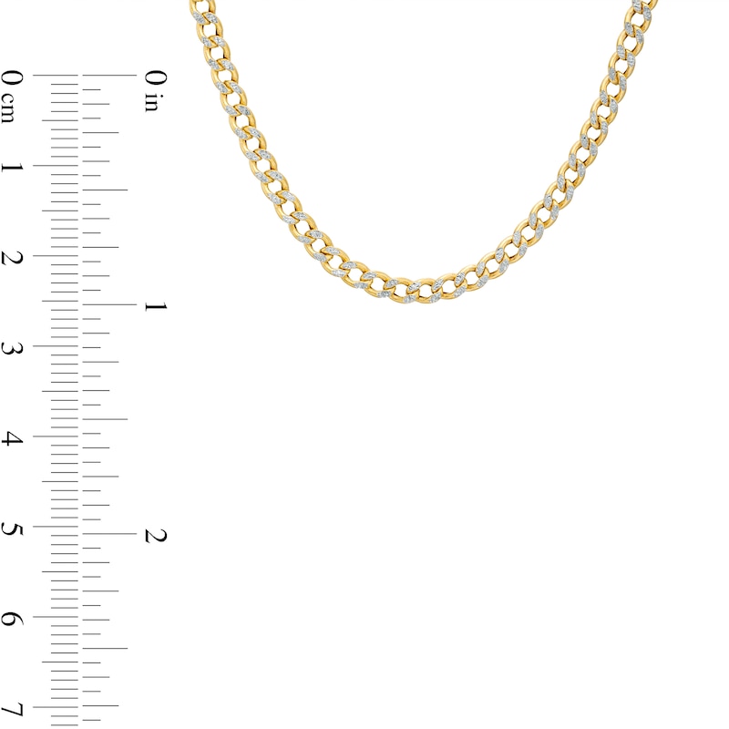 Main Image 3 of Made in Italy 2.9mm Pave Curb Chain Necklace in 10K Hollow Gold - 18&quot;