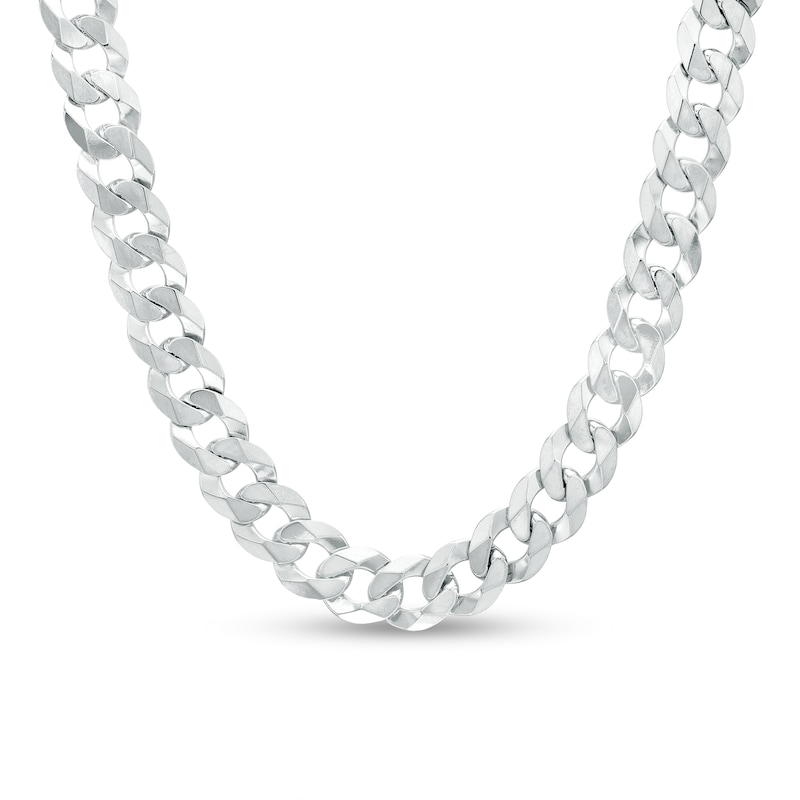 Main Image 1 of Made in Italy 8.4mm Flat Curb Chain in Solid Sterling Silver - 20&quot;