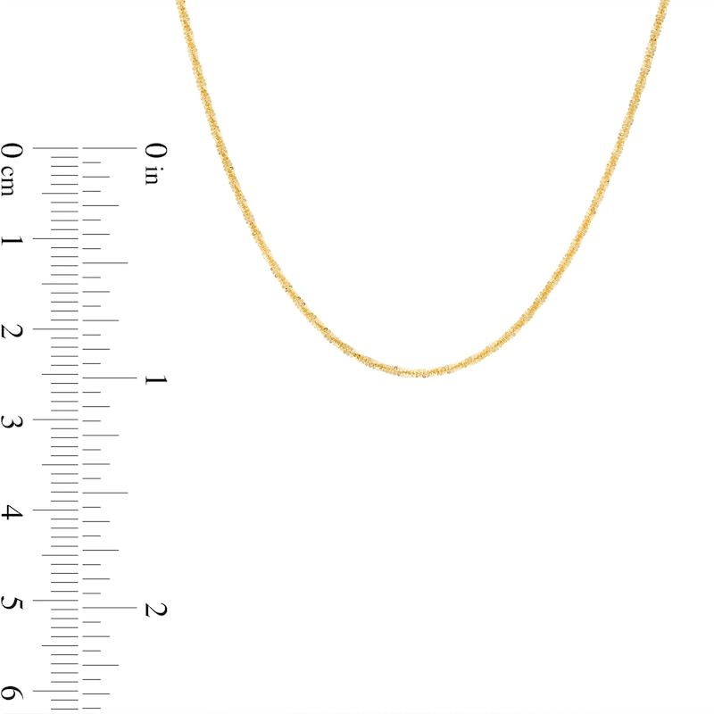 1.12mm  Criss Cross Chain Necklace in 14K Solid Gold - 18"