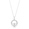 Thumbnail Image 0 of Diamond Accent Claddagh Pendant Necklace in Sterling Silver - 18"