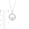 Thumbnail Image 1 of Diamond Accent Claddagh Pendant Necklace in Sterling Silver - 18"