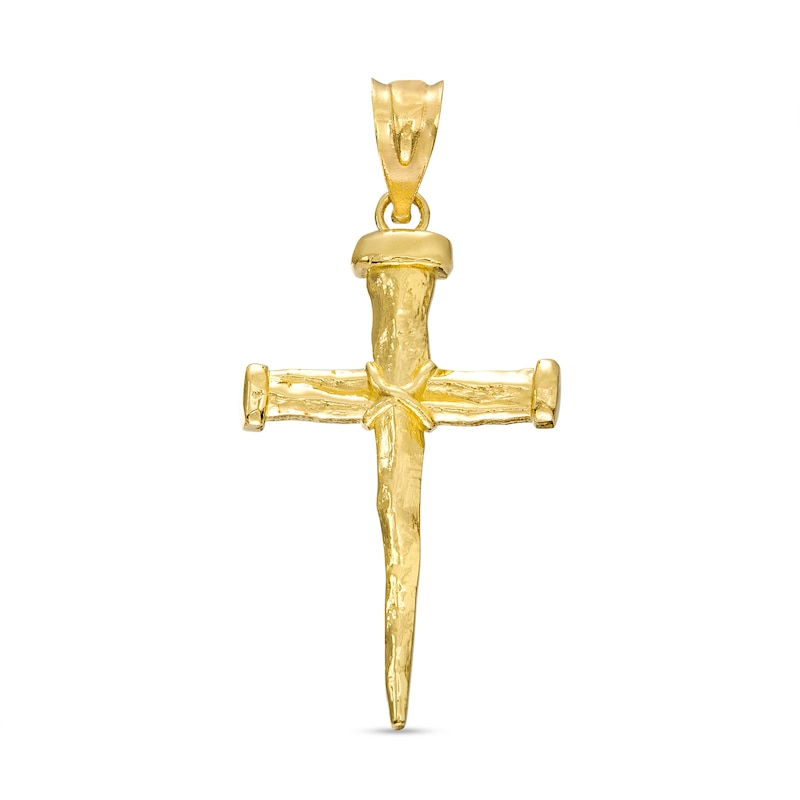 Main Image 1 of Nail Cross Necklace Charm in 10K Gold