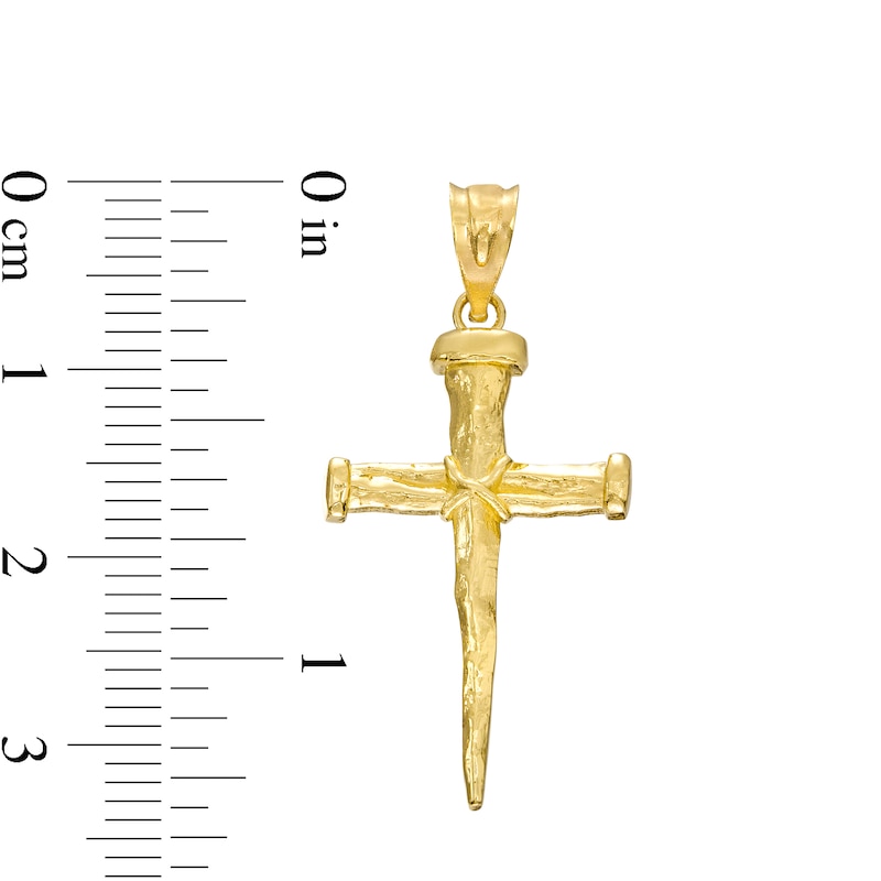 Main Image 2 of Nail Cross Necklace Charm in 10K Gold