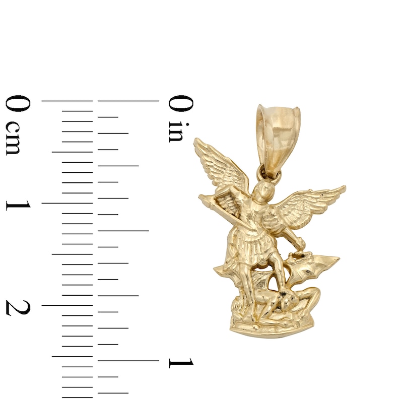 St. Michael Necklace Charm in 10K Gold