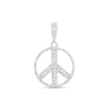 Thumbnail Image 0 of 1/5 CT. T.W. Diamond Pavé Peace Sign Necklace Charm in Sterling Silver