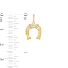 Thumbnail Image 2 of Cubic Zirconia Filligree Horseshoe Necklace Charm in 10K Gold