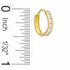 Thumbnail Image 1 of Cubic Zirconia Seven Stone 13mm Huggie Earrings in Solid Sterling Silver with 14K Gold Plate