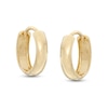 Thumbnail Image 0 of 9mm Polished Huggie Hoop Earrings in Sterling Silver with 14K Gold Plate