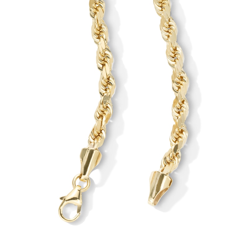 Main Image 3 of 3.6mm Diamond-Cut Rope Chain Necklace in 10K Semi-Solid Gold - 22&quot;