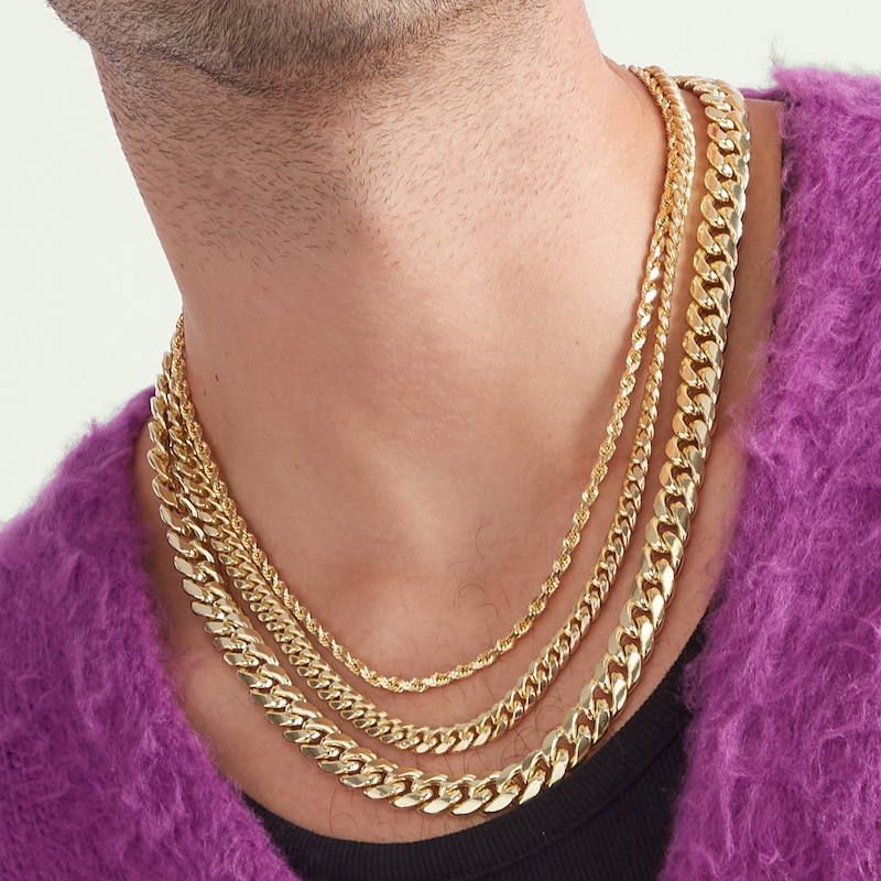 Main Image 3 of 10K Semi-Solid Gold Diamond-Cut Rope Chain - 22&quot;