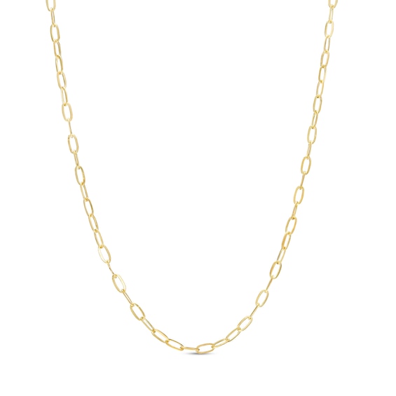 1.4mm Diamond-Cut Elongated Cable Chain Necklace in 10K Solid Gold - 18"