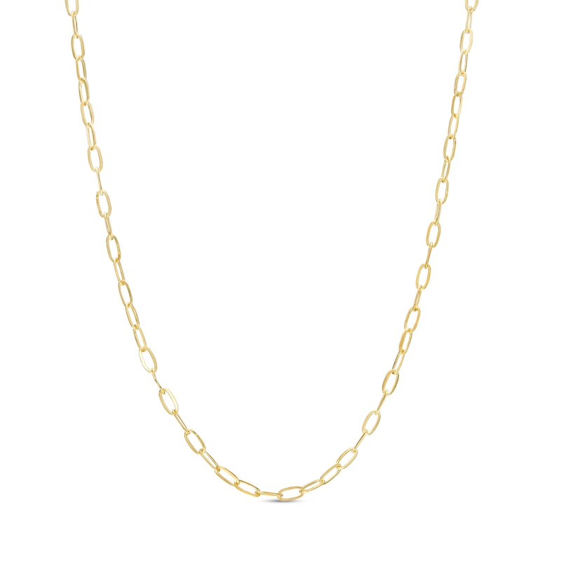1.4mm Diamond-Cut Elongated Cable Chain Necklace in 10K Solid Gold - 18"