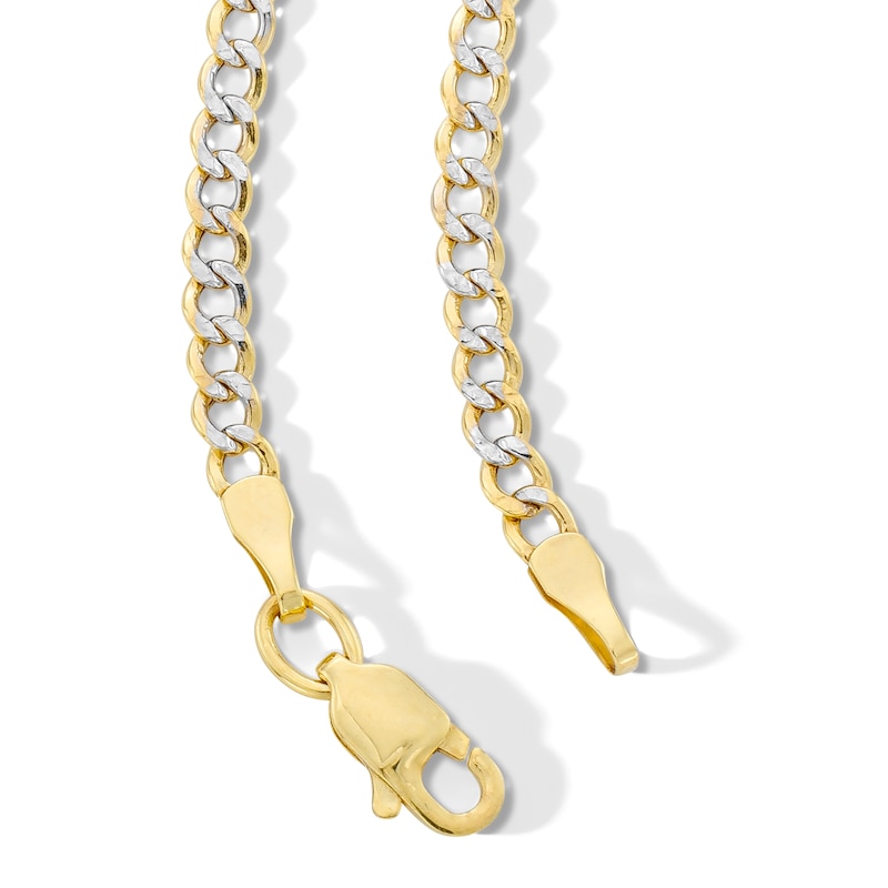 Main Image 3 of 10K Semi-Solid Gold Diamond-Cut Pavé Curb Chain - 18&quot;