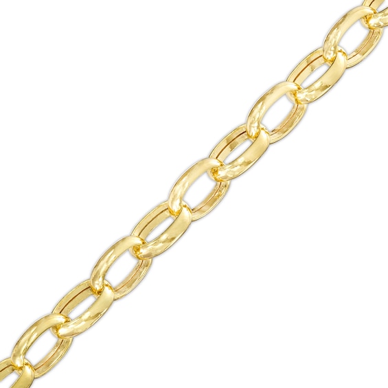 5.4mm Oval Rolo Chain Bracelet in 10K Hollow Gold - 7.5"