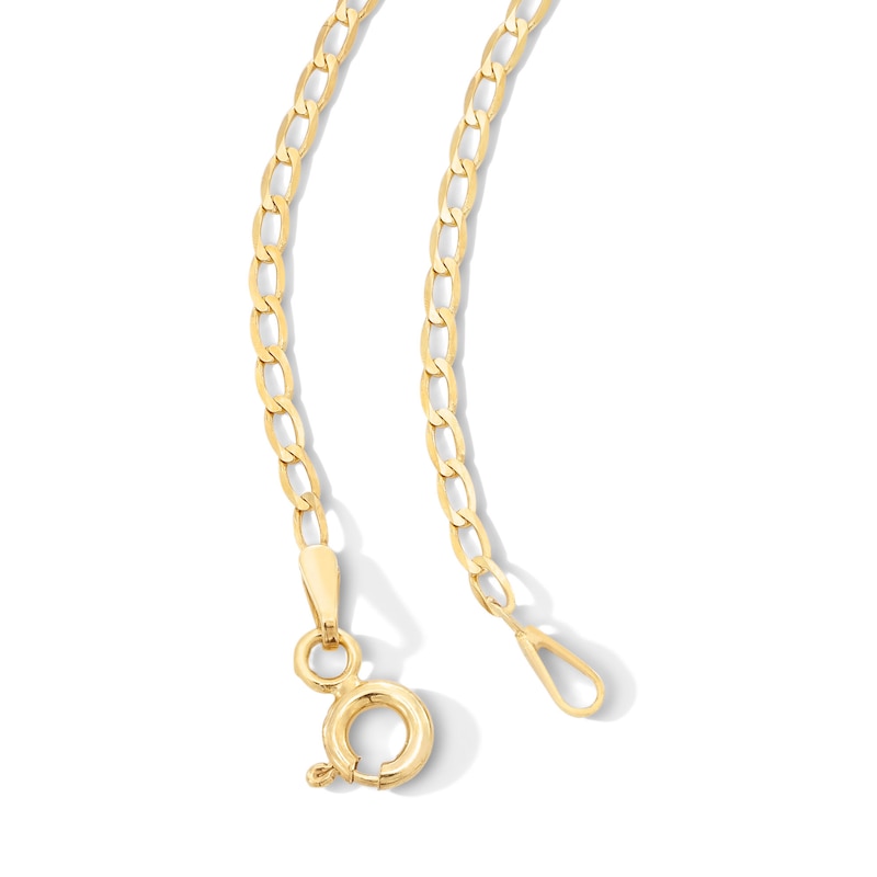 Main Image 4 of 10K Solid Gold Diamond-Cut Light Curb Chain - 18&quot;