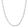 Thumbnail Image 1 of Made in Italy 3.7mm Diamond-Cut Pavé Figaro Chain Necklace in Solid Sterling Silver - 18&quot;