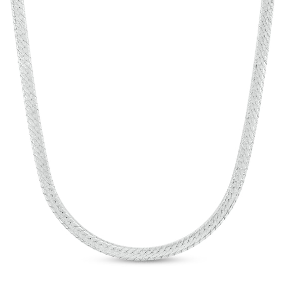 Made in Italy 4mm Herringbone Chain Necklace in Solid Sterling Silver - 18"