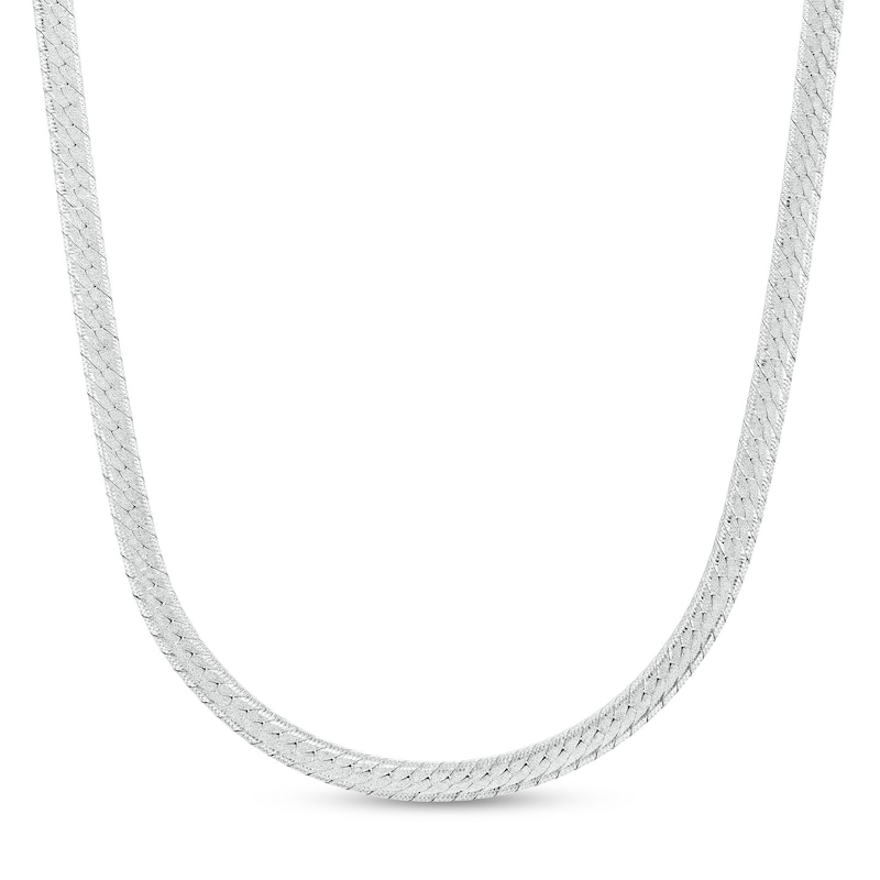 Herringbone Chain Necklace in Sterling Silver