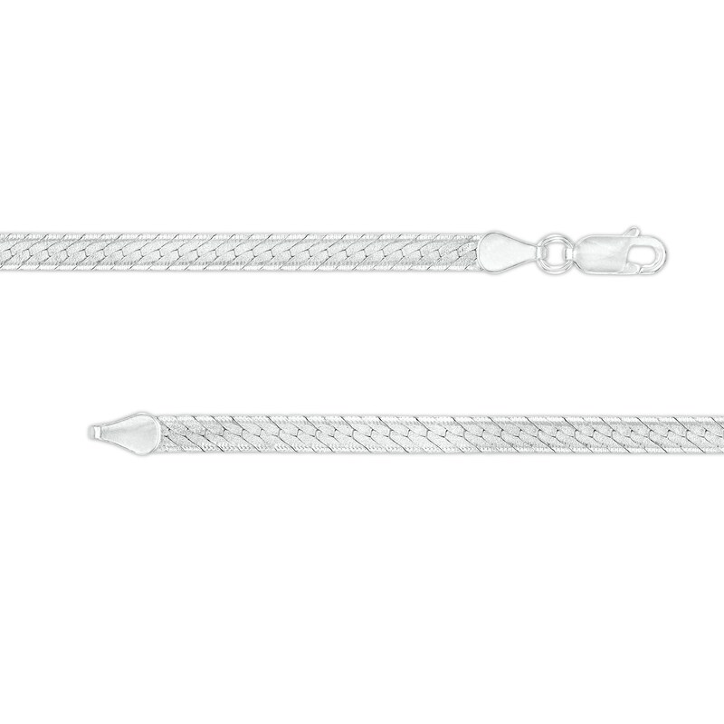 Main Image 2 of Made in Italy 4mm Herringbone Chain Necklace in Solid Sterling Silver - 18&quot;