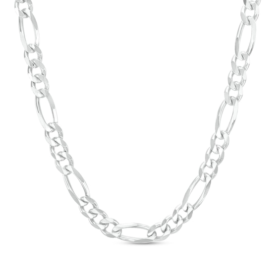 Made in Italy 6.5mm Diamond-Cut Figaro Chain Necklace in Solid Sterling Silver - 20"