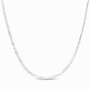 Thumbnail Image 0 of Made in Italy 2mm Diamond-Cut Flat Serpentine Chain Necklace in Solid Sterling Silver - 18"
