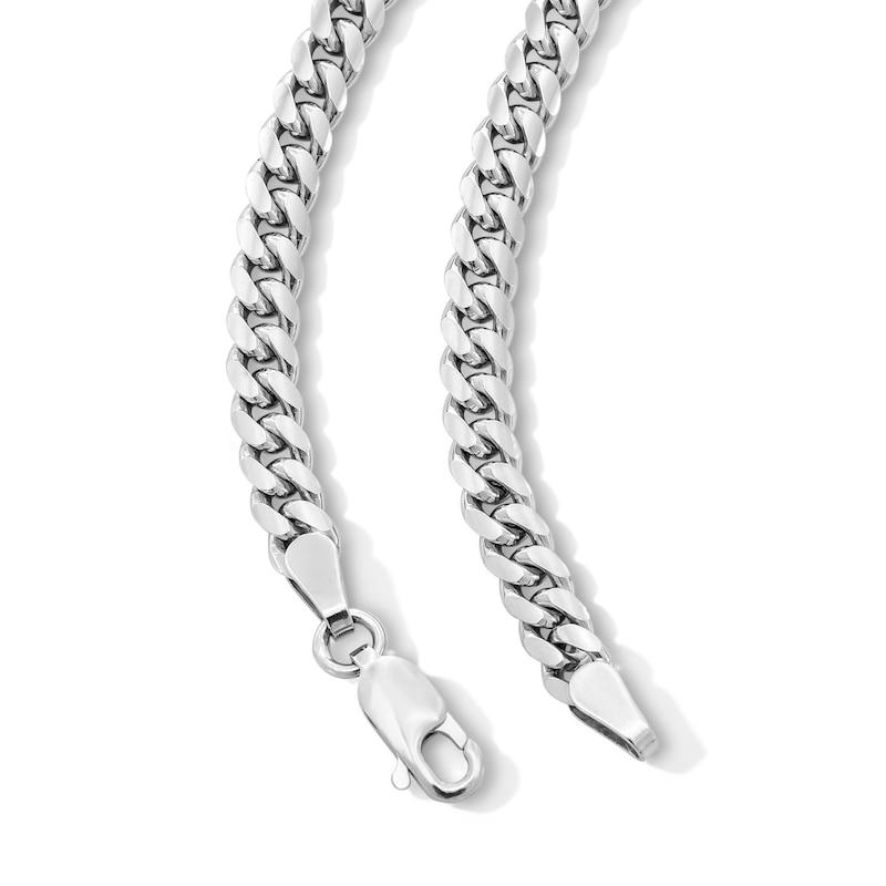 Main Image 4 of Sterling Silver Cuban Curb Chain Made in Italy - 18&quot;