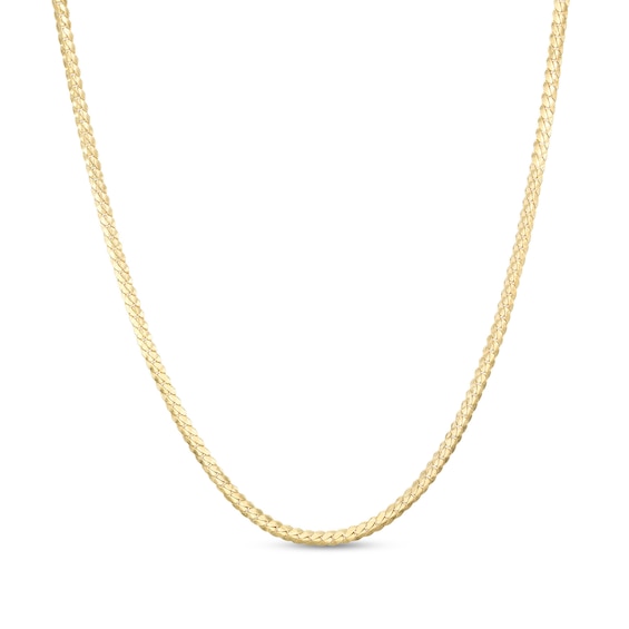 2.3mm Tight Curb Oval Chain Necklace in 10K Hollow Gold - 20"