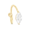 Thumbnail Image 1 of 10K Gold CZ Marquise Twist Belly Button Ring - 14G 3/8&quot;