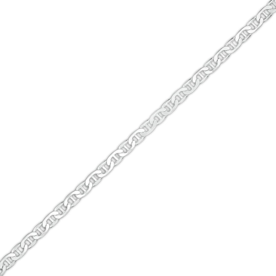 Made in Italy 2.4mm Diamond-Cut Flat Mariner Chain Anklet in Solid Sterling Silver - 10"