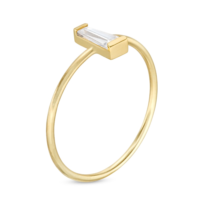 Main Image 2 of 10K Gold CZ Tapered Ring - Size 7