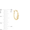 Thumbnail Image 2 of Three Heart Hoop Earrings in 10K Hollow Gold