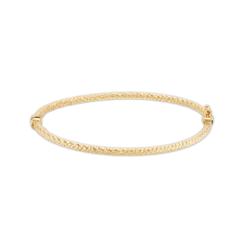 Main Image 1 of 3mm Hammered Bangle Bracelet in Sterling Silver with 10K Gold Plate