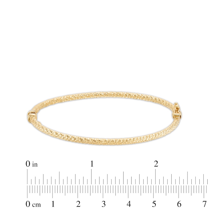 Main Image 2 of 3mm Hammered Bangle Bracelet in Sterling Silver with 10K Gold Plate