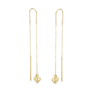 Banter Diamond-Cut Spiral Threader Earrings in 10K Gold