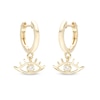 Thumbnail Image 0 of 1/20 CT. T.W. Diamond Eyelash Huggie Hoop Earrings in Sterling Silver with 14K Gold Plate