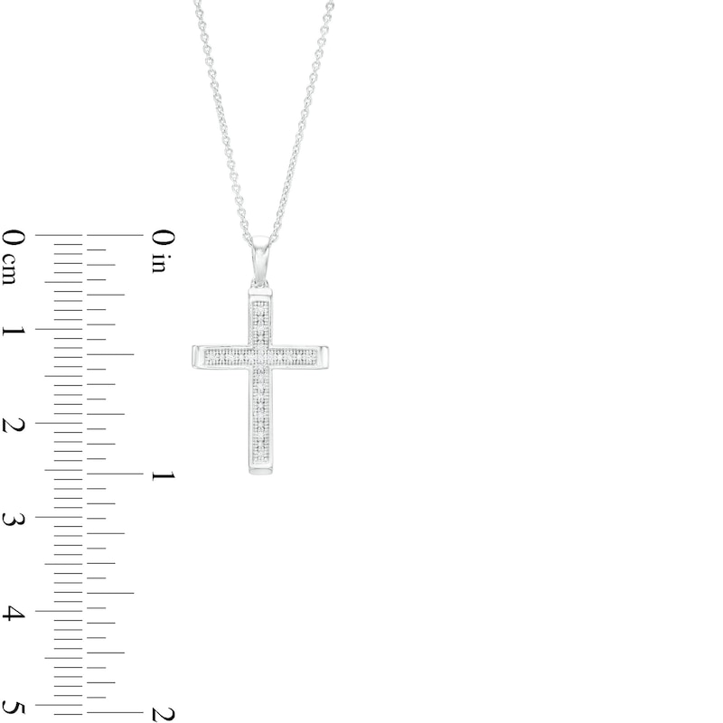1/20 CT. T.W. Diamond Cross Necklace in Sterling Silver