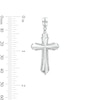 Thumbnail Image 3 of 1/10 CT. T.W. Diamond Cross Necklace Charm in Sterling Silver