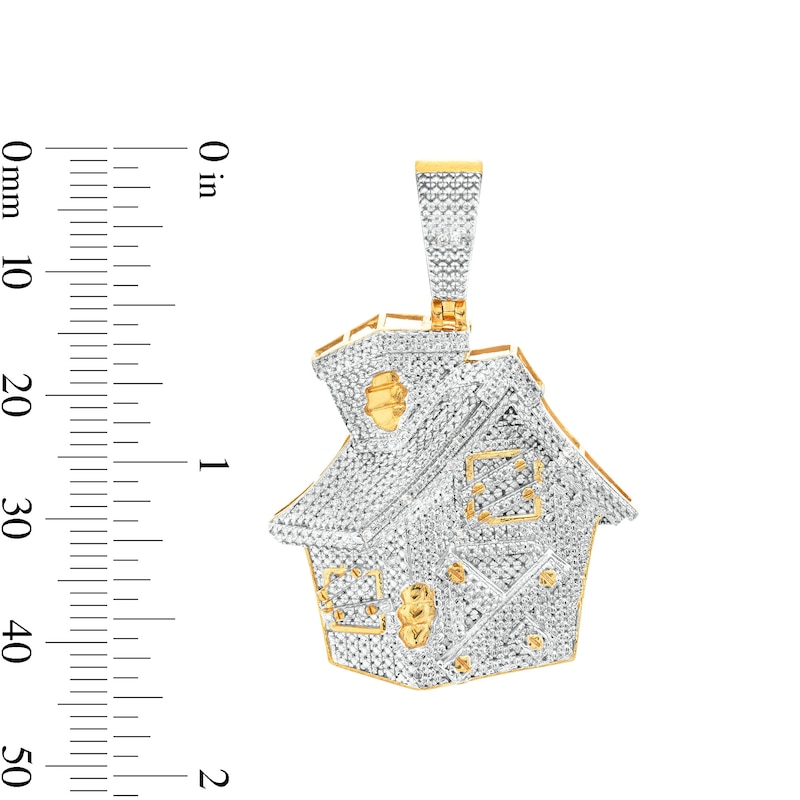 Main Image 3 of 1/20 CT. T.W. Diamond House Necklace Charm in Sterling Silver with 14K Gold Plate