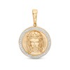 Thumbnail Image 1 of 1/5 CT. T.W. Diamond Jesus Head Medallion Necklace Charm in Sterling Silver with 14K Gold Plate